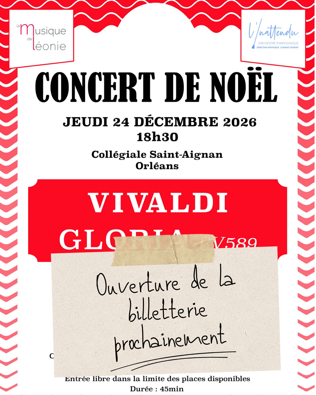 concert de Noel – ouverture billetterie prochainement